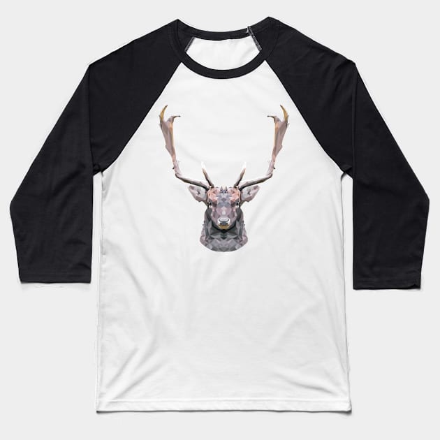 Stag Polygon Hunter Design Geometric Gift Baseball T-Shirt by MaveriKDALLAS